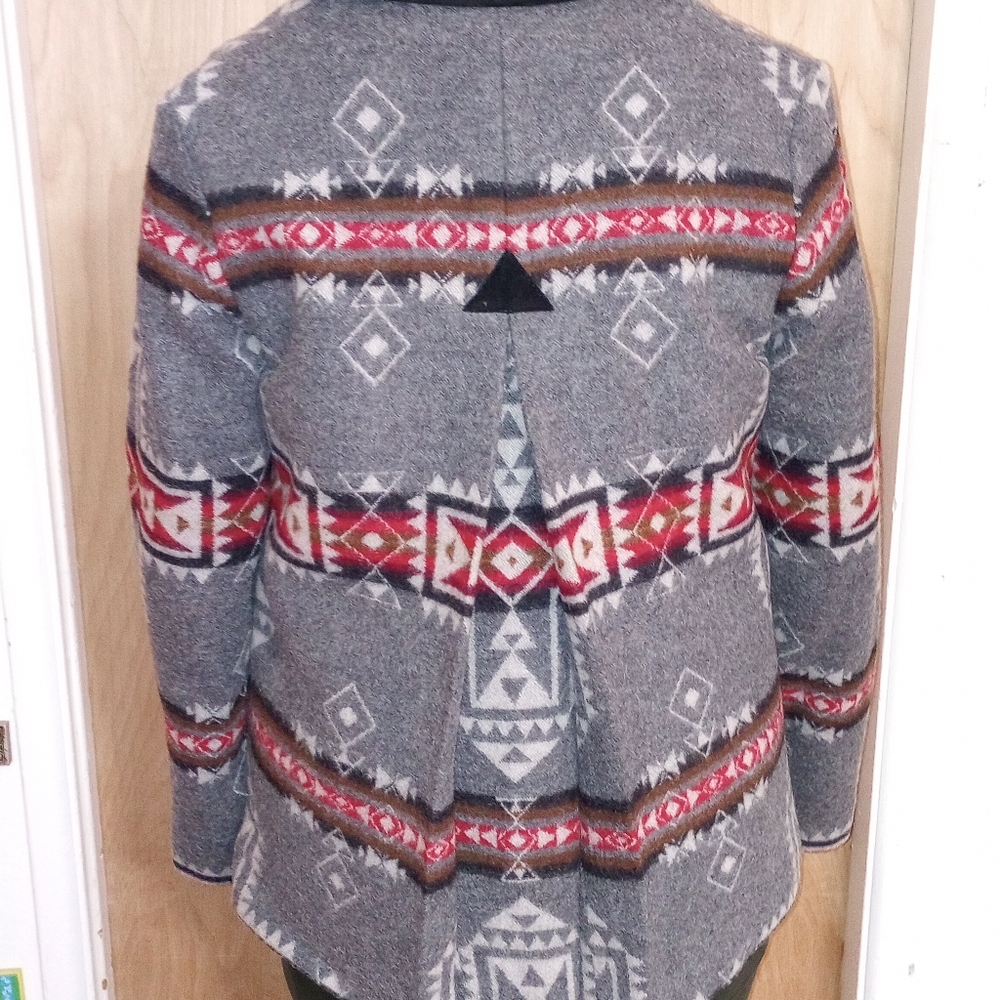 Pendleton Gray and Red Patterned Utility Jacket - image 3